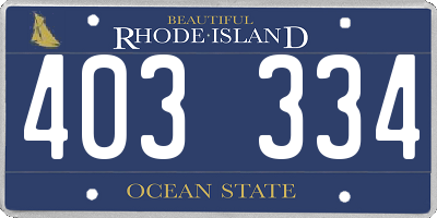 RI license plate 403334