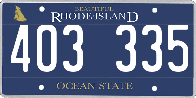 RI license plate 403335