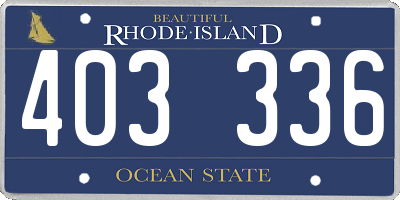 RI license plate 403336