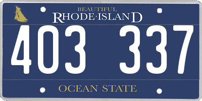 RI license plate 403337