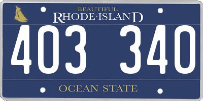 RI license plate 403340