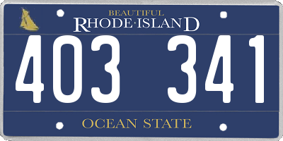 RI license plate 403341
