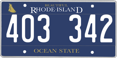 RI license plate 403342