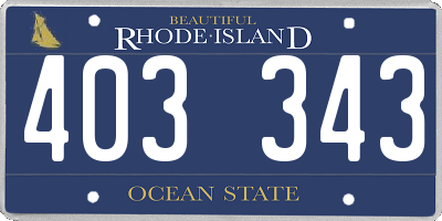 RI license plate 403343
