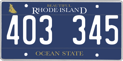 RI license plate 403345