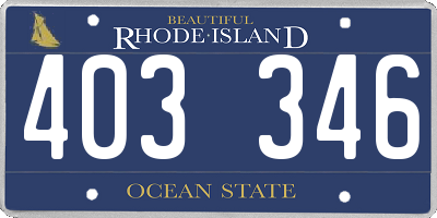 RI license plate 403346