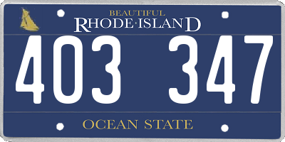 RI license plate 403347