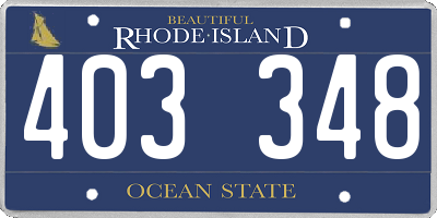 RI license plate 403348