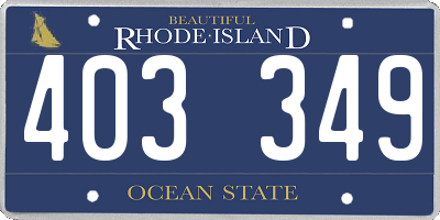 RI license plate 403349
