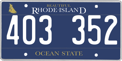 RI license plate 403352