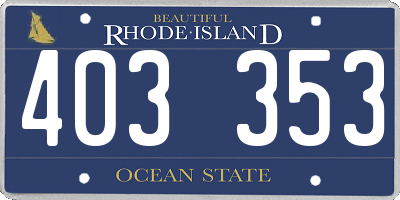 RI license plate 403353