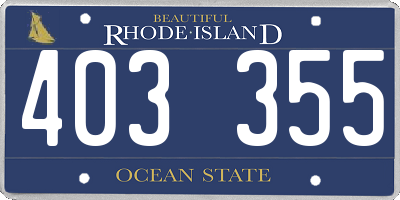 RI license plate 403355