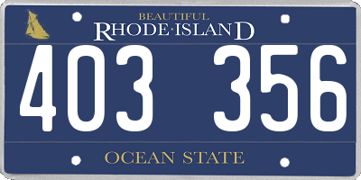 RI license plate 403356