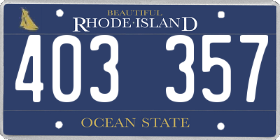 RI license plate 403357