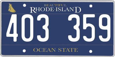 RI license plate 403359