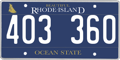 RI license plate 403360