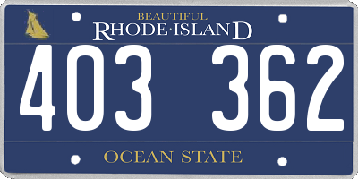 RI license plate 403362