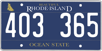 RI license plate 403365