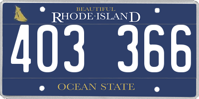 RI license plate 403366