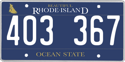 RI license plate 403367
