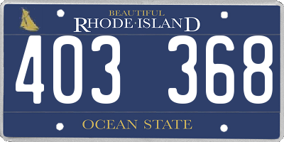 RI license plate 403368