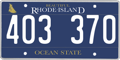 RI license plate 403370