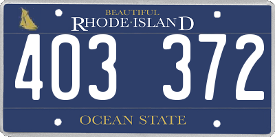 RI license plate 403372