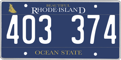 RI license plate 403374