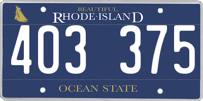 RI license plate 403375