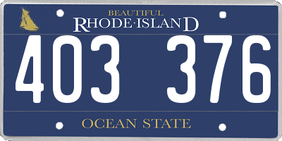RI license plate 403376