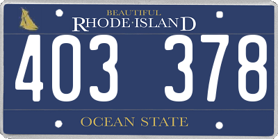 RI license plate 403378