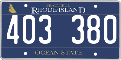 RI license plate 403380