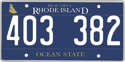 RI license plate 403382