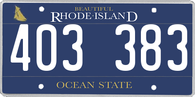 RI license plate 403383