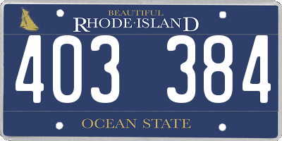 RI license plate 403384