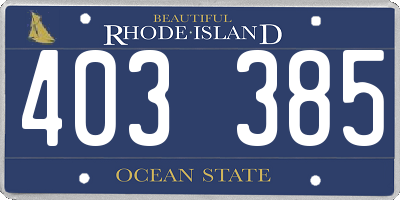 RI license plate 403385