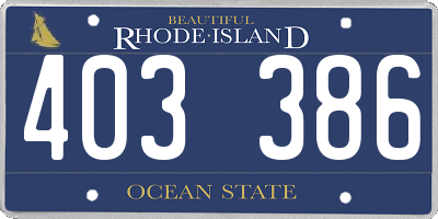 RI license plate 403386