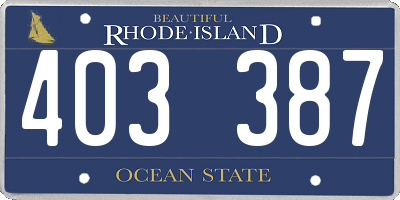 RI license plate 403387