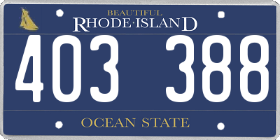 RI license plate 403388