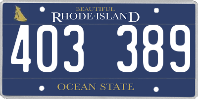 RI license plate 403389