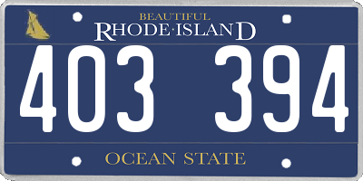 RI license plate 403394