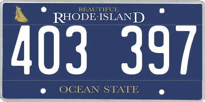 RI license plate 403397