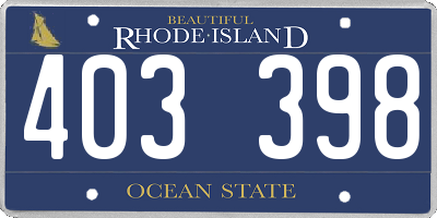 RI license plate 403398