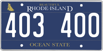 RI license plate 403400