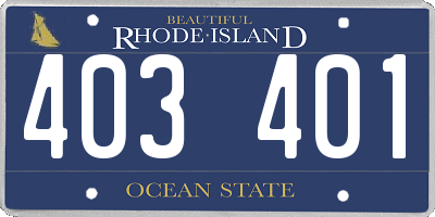 RI license plate 403401