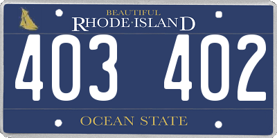 RI license plate 403402
