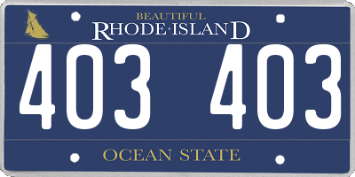 RI license plate 403403
