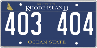 RI license plate 403404