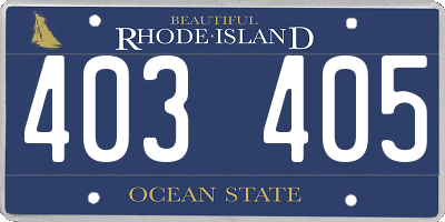 RI license plate 403405