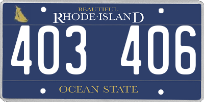 RI license plate 403406